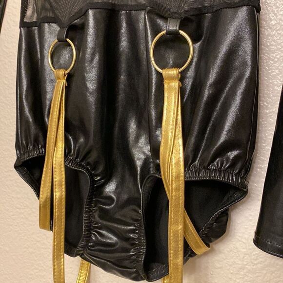 Kelle dance jazz acro costume leotard gold sequin JAGGED SPIRIT 5172 SA adult - Picture 4 of 11